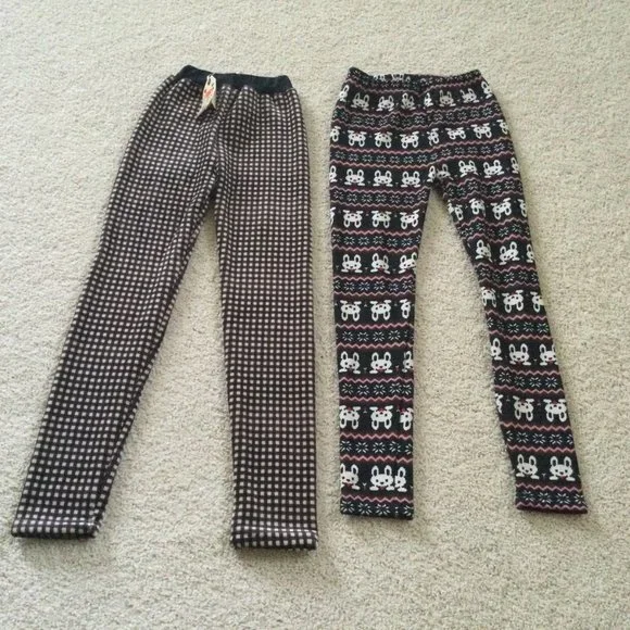 Bundle of 2 Warm Pants Legging for Girls - Picture 1 of 9